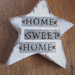 Primitive Star Wooden Primitive Star Home Sweet Home Galvanized Metal Decoration